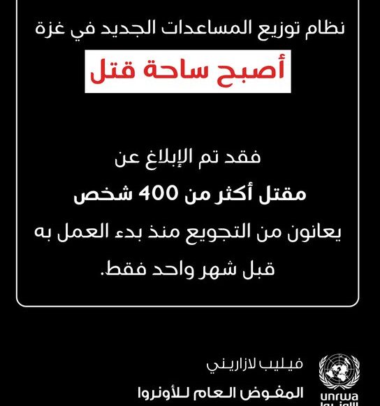 الأونروا نظام توزيع المساعدات